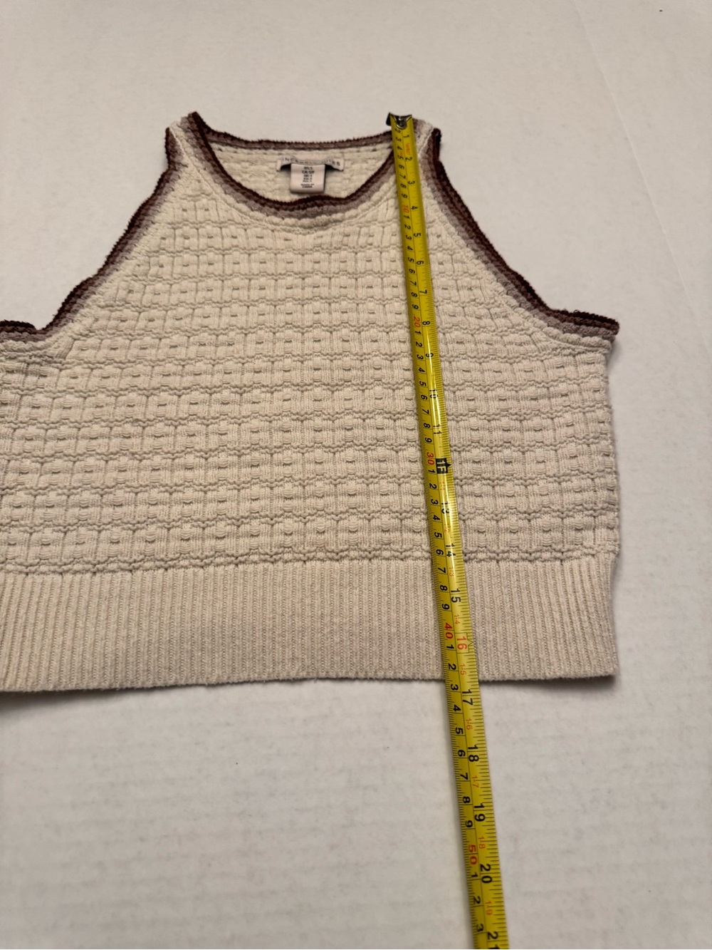 Sincerely Jules Cream Knit Tank Top Size Small Boho Minimalist Sleeveless - Picture 11 of 11